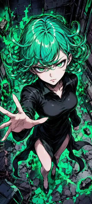 Tatsumaki's Telekinetic Reach phone wallpaper