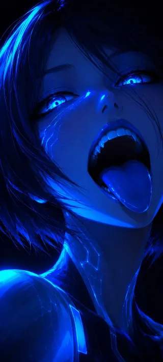 Blue-Eyed Huntress phone wallpaper