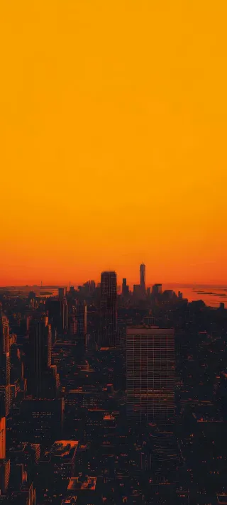 Golden Hour Metropolis phone wallpaper