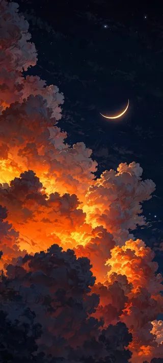 Whispers of the Crescent Moon phone wallpaper