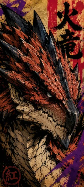 ​The Wyvern King Written in Crimson Splatters phone wallpaper
