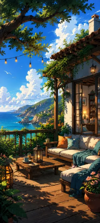 The Path to Azure Waters phone wallpaper
