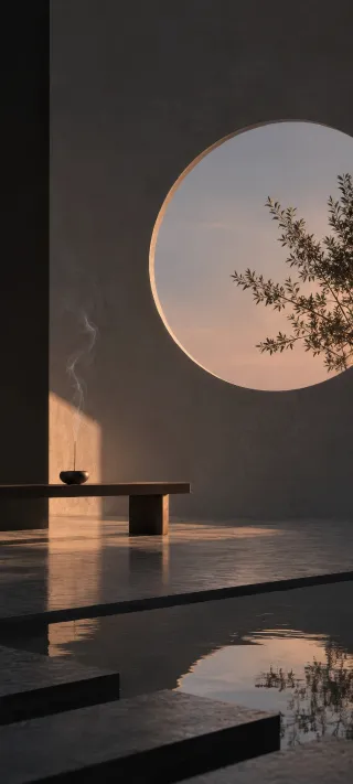 Tea by the Round Window phone wallpaper