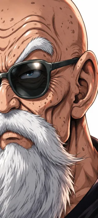 Master Roshi in Shades phone wallpaper