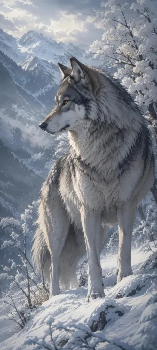 Alpine Moonwolf phone wallpaper