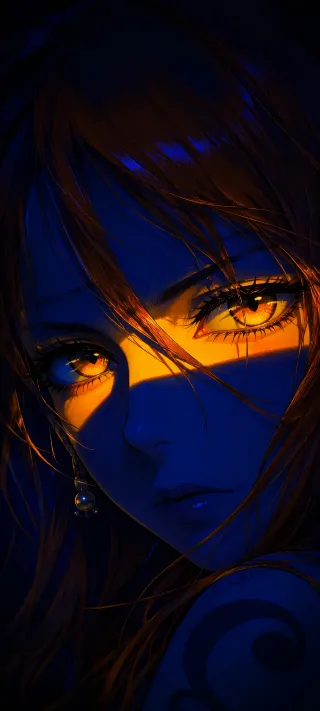 Cinematic Eye Glow Portrait of Nami phone wallpaper