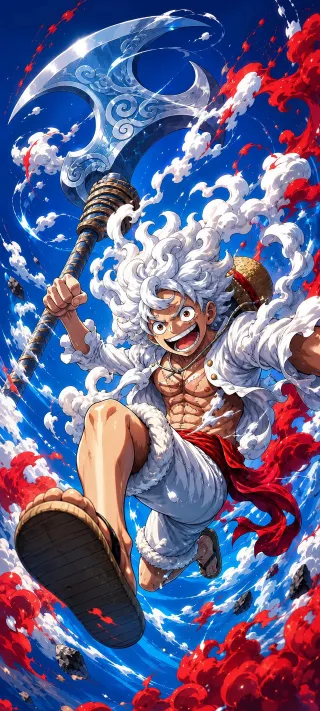 Luffy, The Laughing Pirate's Charge phone wallpaper