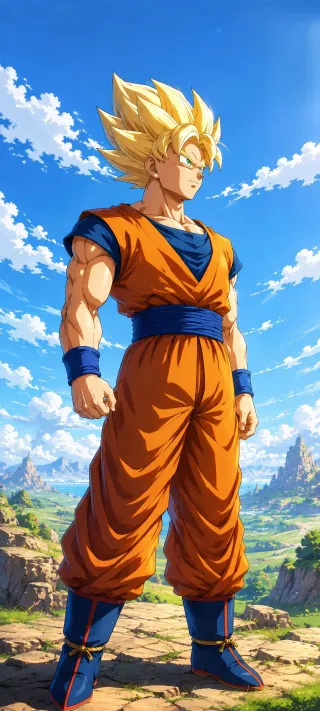 Goku in Super Saiyan Form phone wallpaper