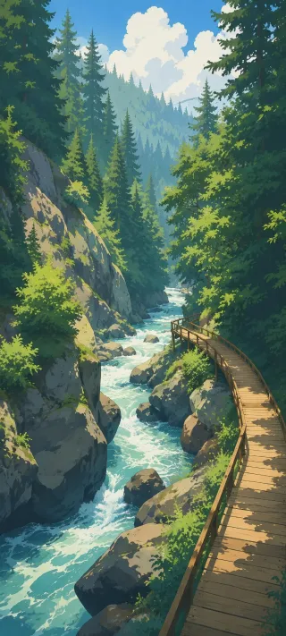 Path Through the Pine Gorge phone wallpaper