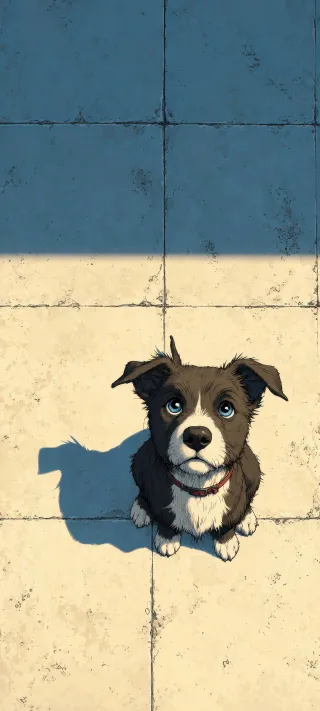 Puppy at the Threshold phone wallpaper