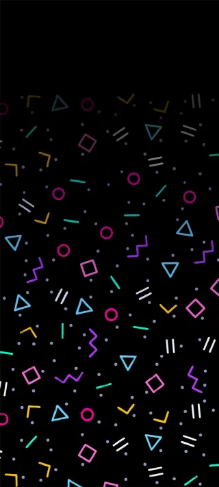 Memphis Geometry on Black phone wallpaper