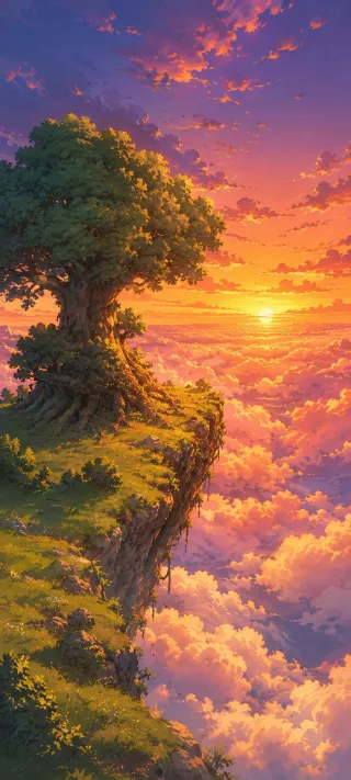 The Tree Atop the World phone wallpaper