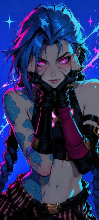 Jinx in Neon Repose phone wallpaper