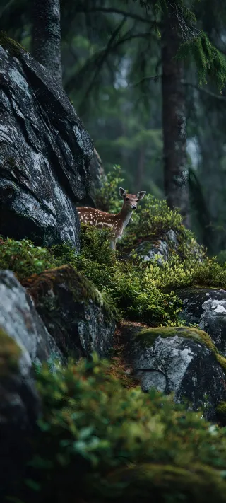 Hidden Deer phone wallpaper
