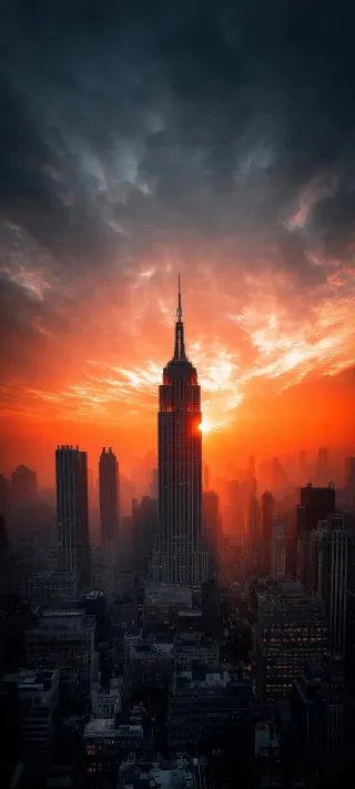 Empire State at Dusk phone wallpaper