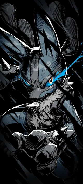 Lucario starring phone wallpaper