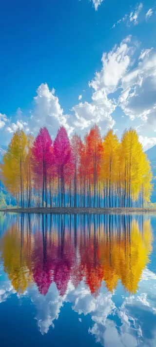 Symphony of Autumn Trees phone wallpaper