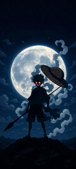 Luffy and the Straw Hat phone wallpaper