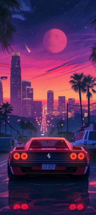 Ferrari heading to the city phone wallpaper