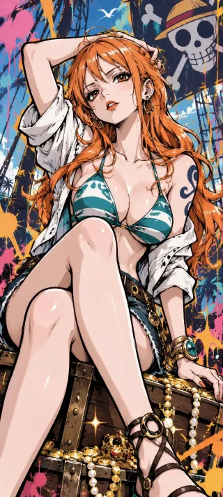 Nami and the Pirate Treasure phone wallpaper