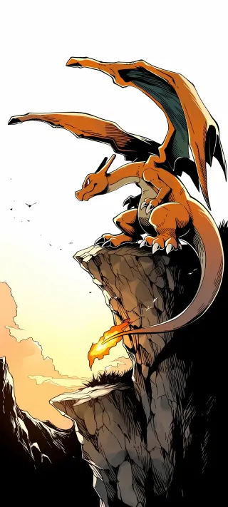Charizard on the Precipice phone wallpaper