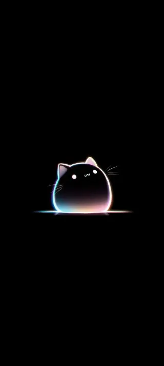 Neon Pusheen Glow phone wallpaper