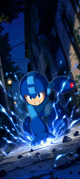 Mega Man's Electric Dash phone wallpaper