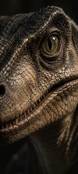 Realistic Velociraptor Close Up phone wallpaper