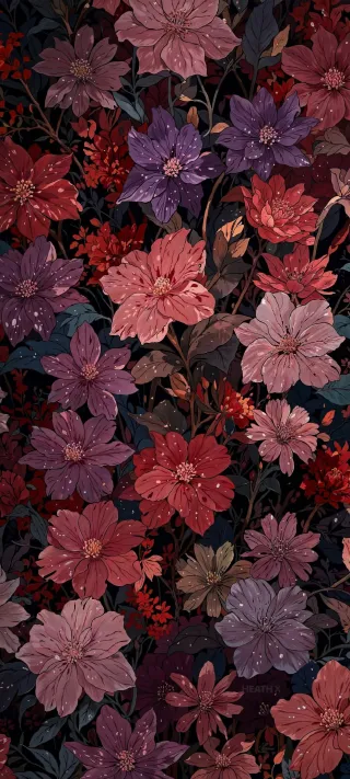 Nocturnal Dahlia Study phone wallpaper