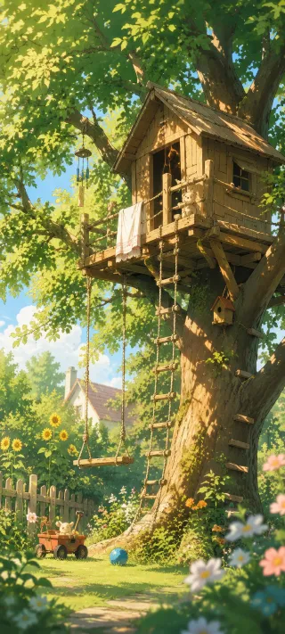 Nostalgia in the Summer Garden phone wallpaper