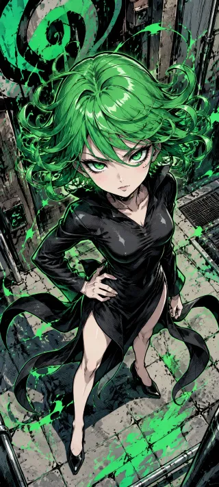 Tatsumaki in Black phone wallpaper