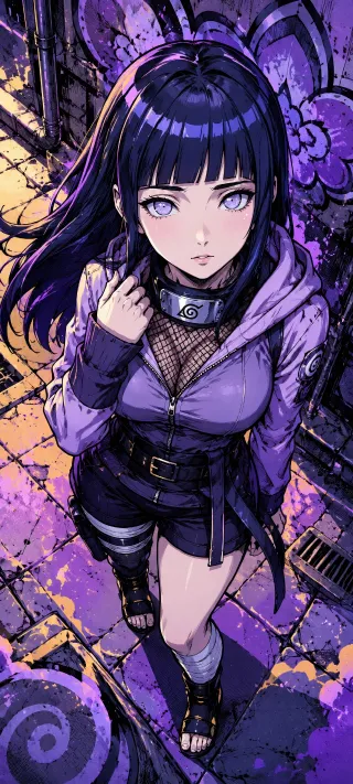 Hinata's Byakugan Gaze phone wallpaper