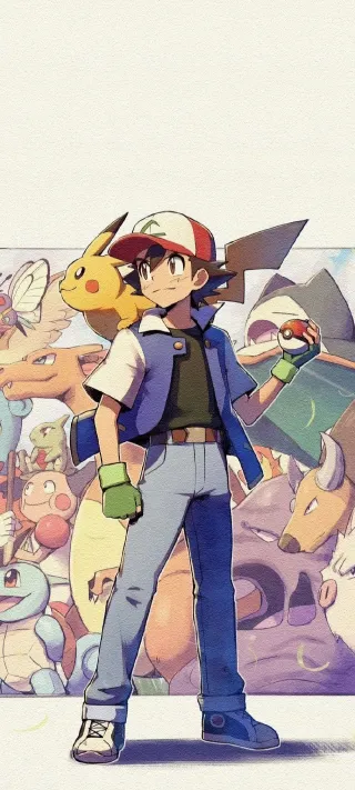 Ash Ketchum phone wallpaper
