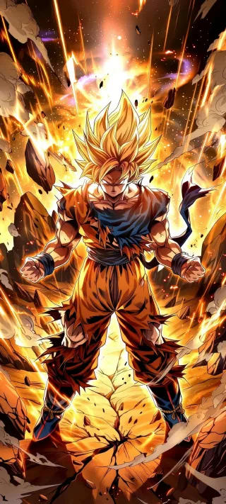 Goku's Super Saiyan Resolve phone wallpaper