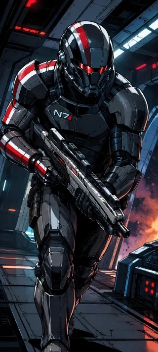 N7 Soldier in Armor phone wallpaper