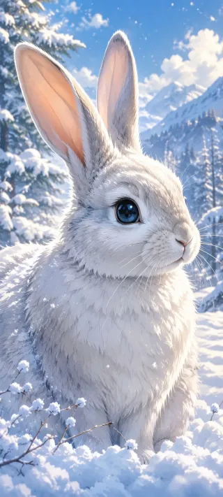 Alpine Moon Rabbit phone wallpaper