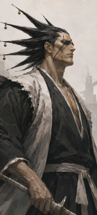 Kenpachi Zaraki in Profile phone wallpaper