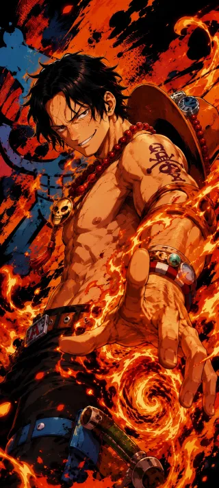 Portgas D. Ace's Fire Fist phone wallpaper