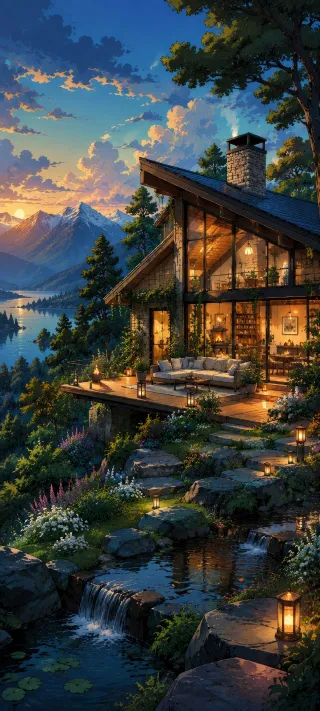 Evening Over Mountain Reach phone wallpaper