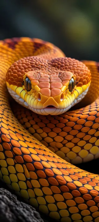 Golden Python Portrait phone wallpaper