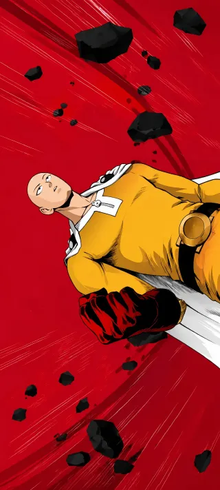 Caped Baldy Saitama phone wallpaper