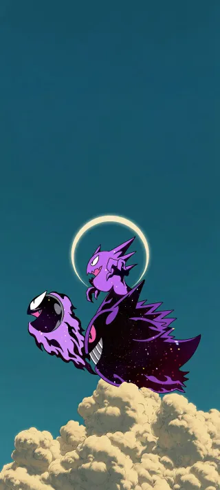 Naganadel and Guzzlord phone wallpaper
