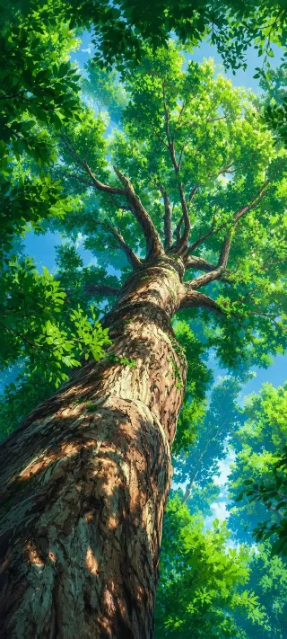 Old Tree in Summer phone wallpaper