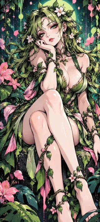 Verdant Elf Maiden phone wallpaper