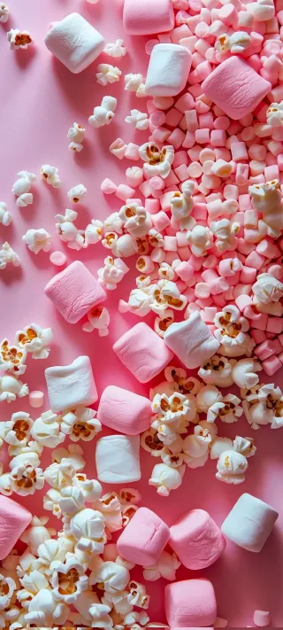 Marshmallow and Popcorn Study phone wallpaper