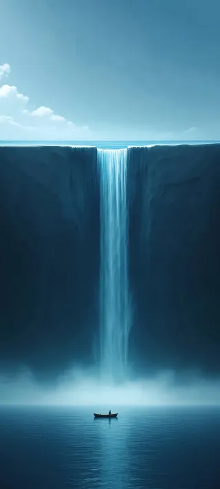 Voyage Beneath the Abyssal Falls phone wallpaper
