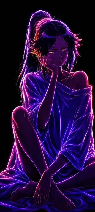 Neon Shihouin Portrait phone wallpaper