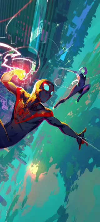 Miles Morales in Motion phone wallpaper