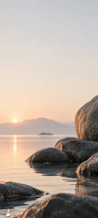 Rocks at Sunrise phone wallpaper