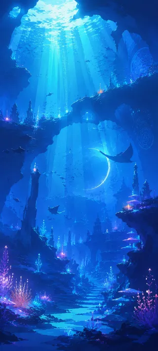 Cathedral of Bioluminescence phone wallpaper